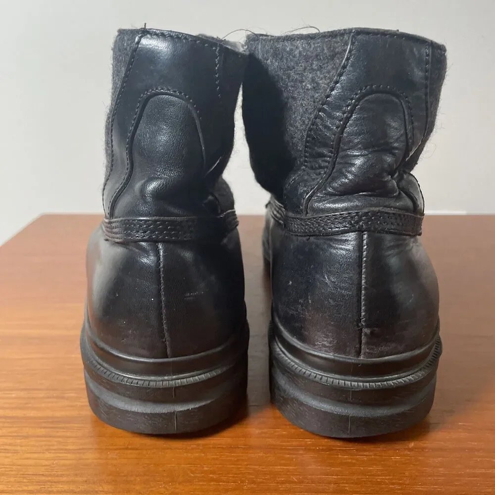 RALPH LAUREN BOOTS RARE $795 Duck Style LEATHER ITALY Men’s 8 D Black